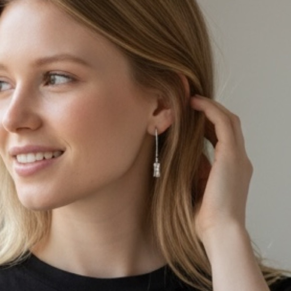 4/$20 - Mixit Delicates Silver-Tone Minimalist Drop Earrings (BR111/1)